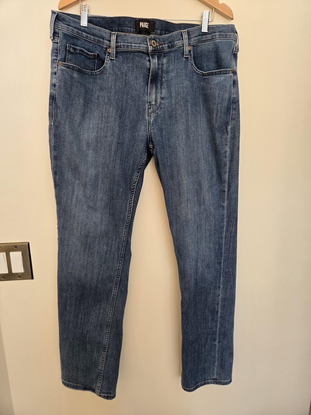 PAIGE Men's Blue Slim Straight Jeans